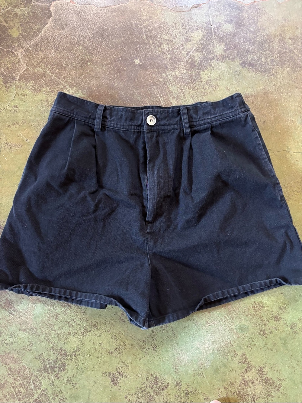 Elodie Black High Waist Pleated Shorts